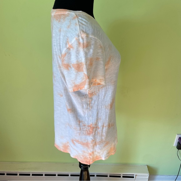 PINK VICTORIAS SECRET ORANGE WHITE TYE DYE T SHIRT SIZE XS - Picture 4 of 5